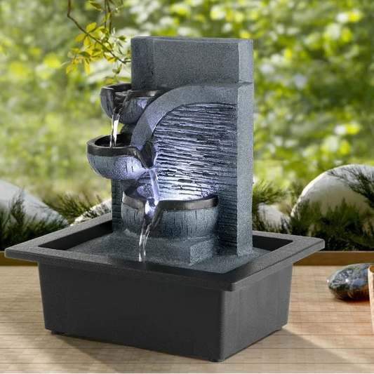 Mini Fontaine Feng Shui LED "Sérénité Lumineuse"