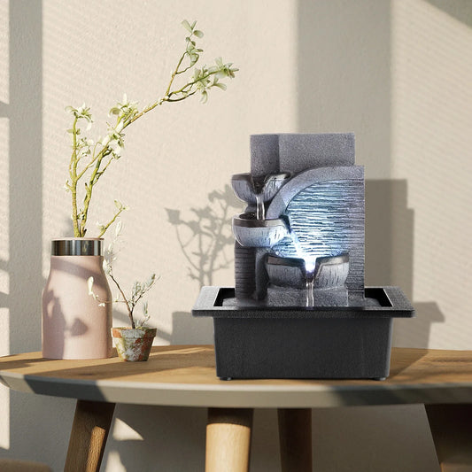 Mini Fontaine Feng Shui LED "Sérénité Lumineuse"